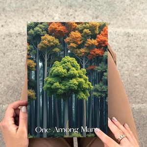Notatnik Inspirational Tree, „One Among Many” Dziennik w twardej oprawie, Mistyczny estetyczny prezent, Dziennik samouzdrawiania, Notatnik nostalgicznej wdzięczności