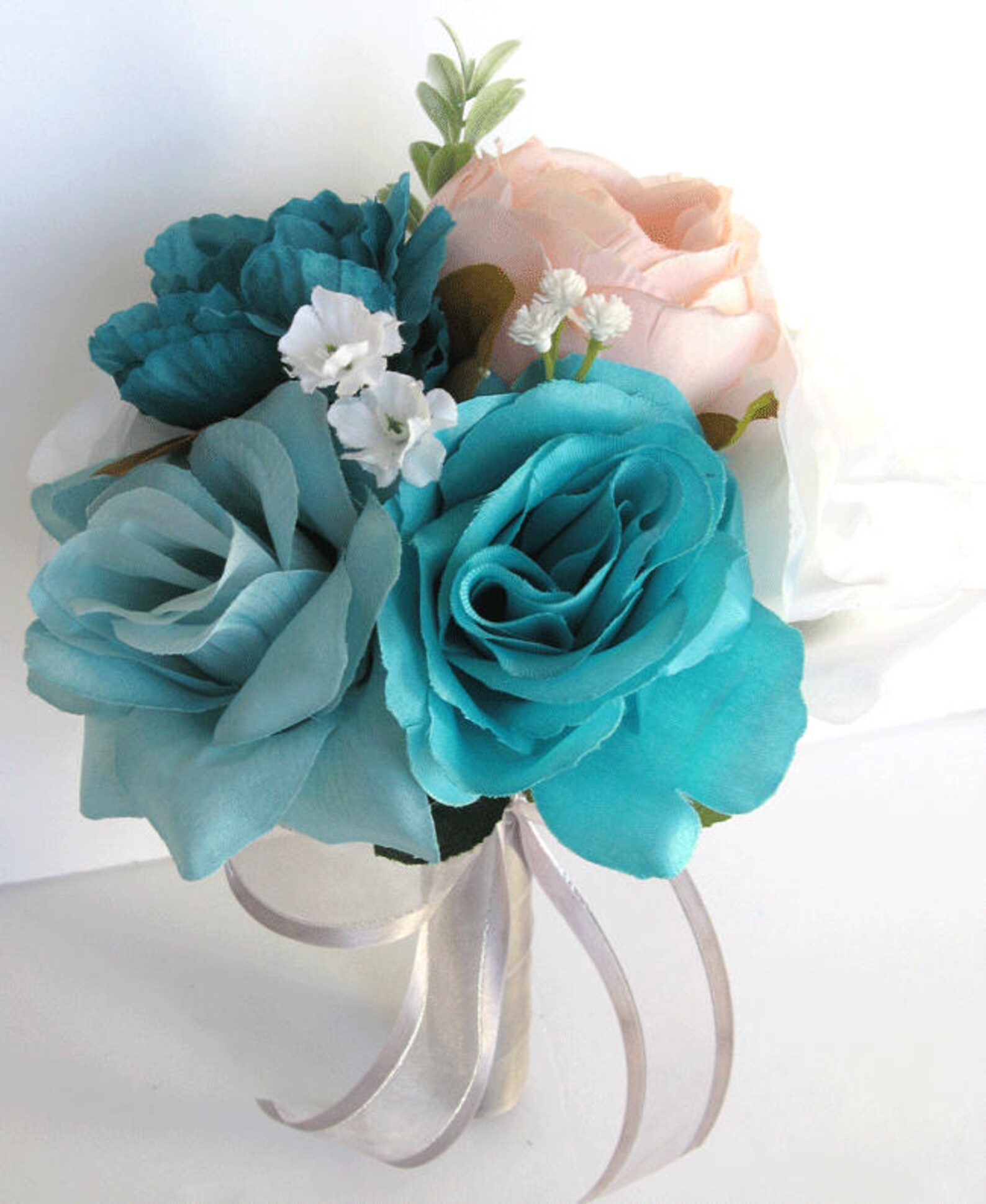 17 Piece Package Wedding Bouquet Bridal Bouquets Silk Flower Etsy