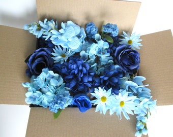 DIY loose flower, Royal Blue, Dusty blue, Navy blue, ice 43 Silk flowers Wedding flowers home decor centerpiece boutonniere "RosesandDreams"