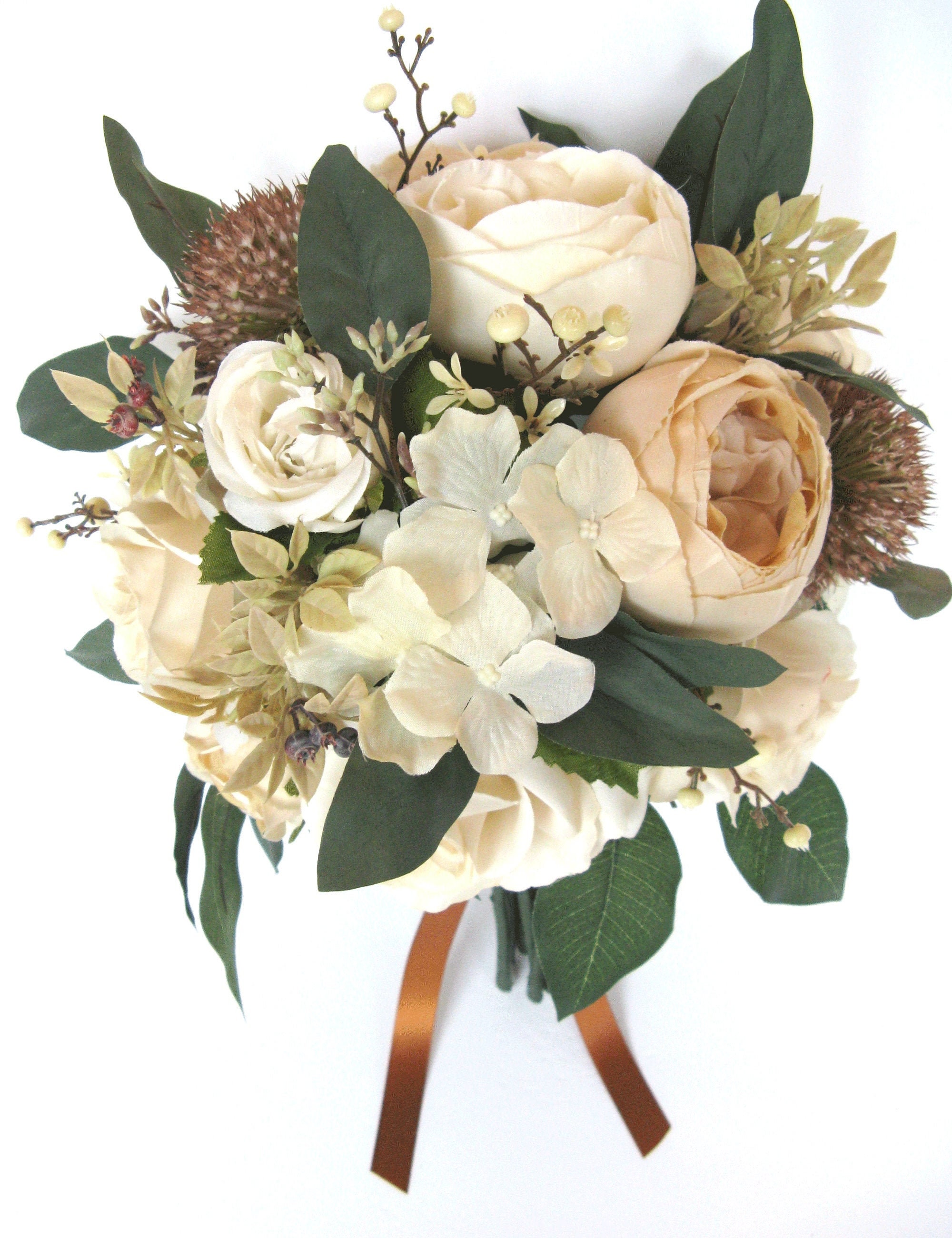 Hochzeitsstrauß, Brautstrauß, BEIGE, Creme, CHAMPAGNER, GOLD, Rost  Hochzeitsblumen, Seidensträuße, Brautjungfernstrauß RosesandDreams