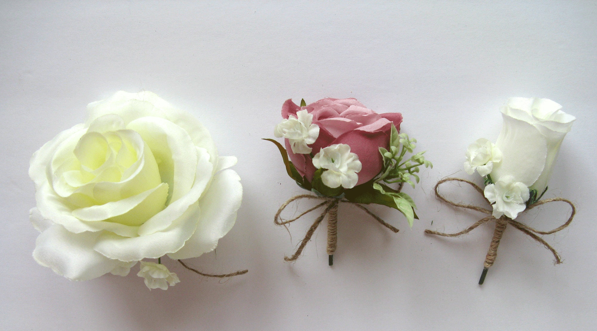 Wedding Bouquet, 17 Piece Bridal Bouquet Set, Dusty Pink, MAUVE
