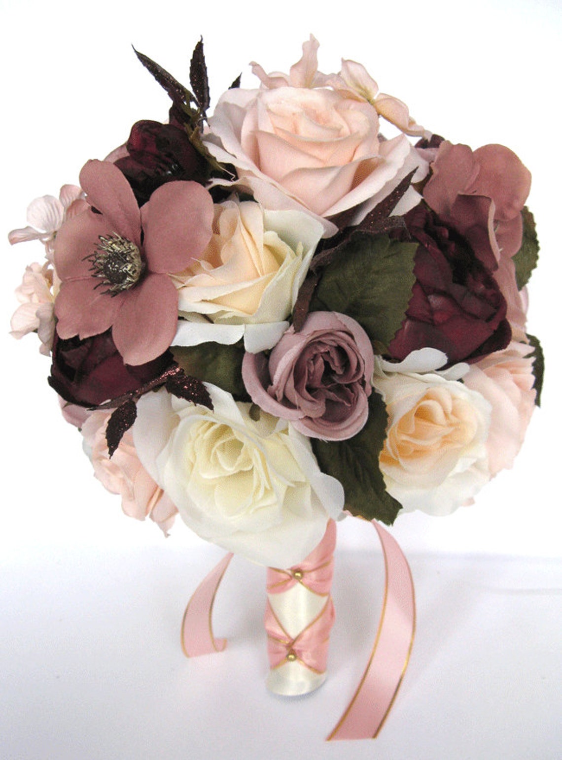 Wedding Bouquets Bridal Bouquet 17 Piece Package Wedding Silk Etsy