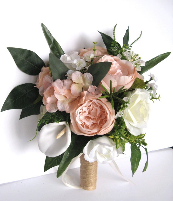 Round Wedding Bridal Bouquet Plum Purple White Tiger Lily Silk Rose Package