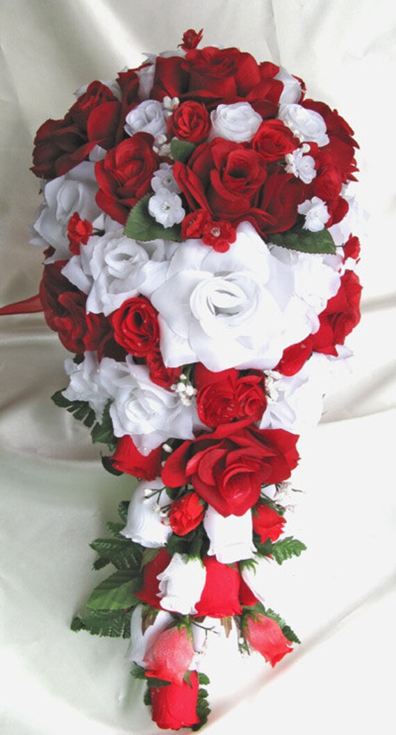 Wedding Bouquet Bridal Silk Flower Decoration 21 Pieces Etsy