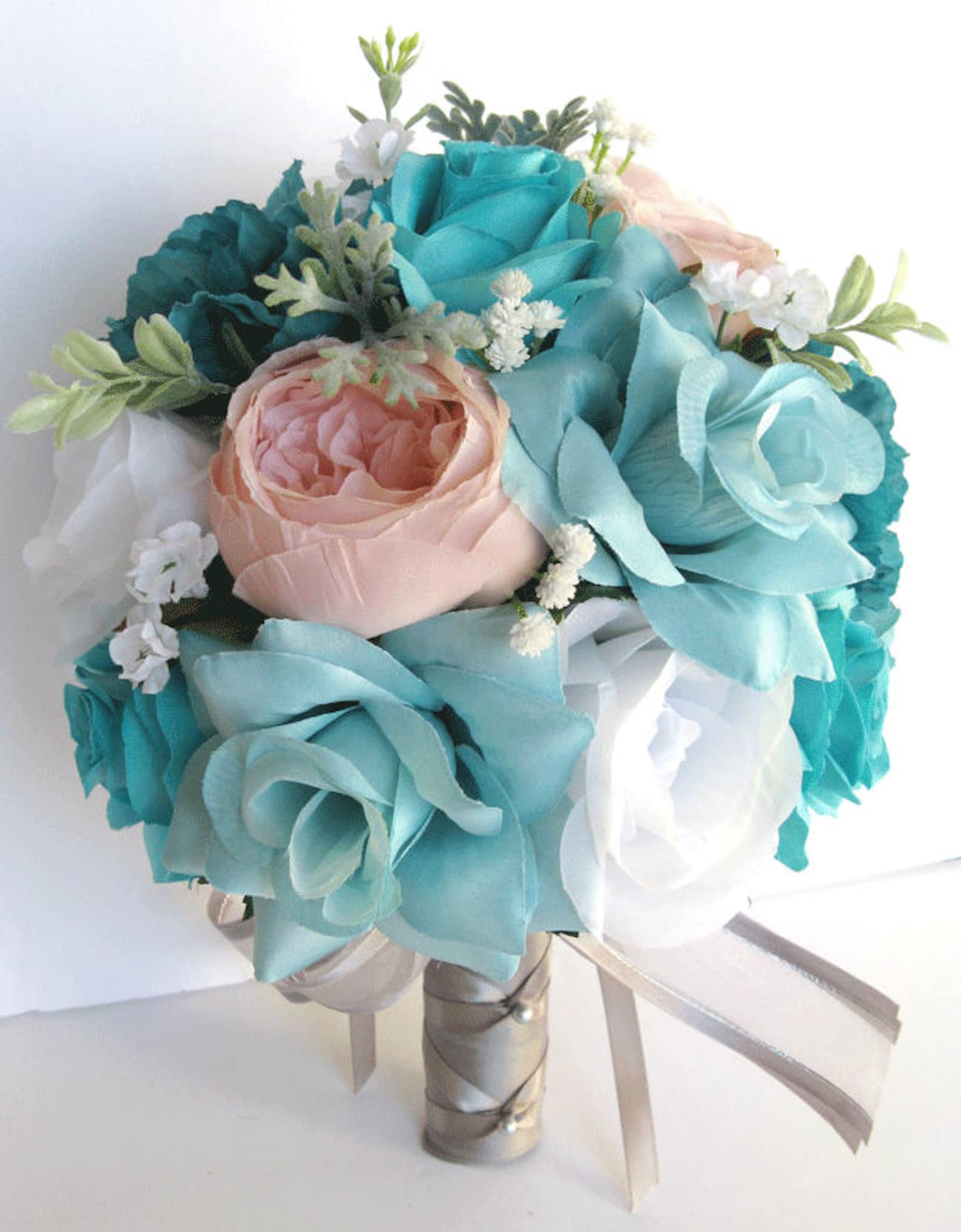 17 Piece Package Wedding Bouquet Bridal Bouquets Silk Flower | Etsy