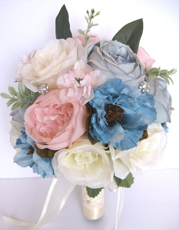 17 piece package Wedding Bouquet Bridal Bouquets Silk flower Etsy