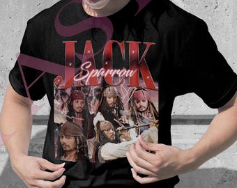 JACK SPARROW Shirt Johnny Depp T-Shirt Pirates Retro TShirt Captain Sweatshirt