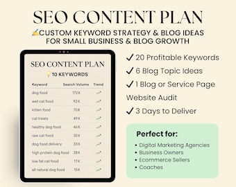 SEO Content Plan: Custom Keyword Research & Blog Ideas (PDF Action Plan)