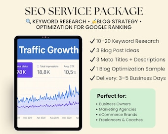SEO-servicepakket: zoekwoordonderzoek, inhoudsplan en blogoptimalisatie