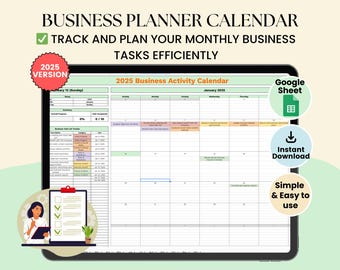 2025 Business Planner: Google Sheets Task Tracker (Digital Download)