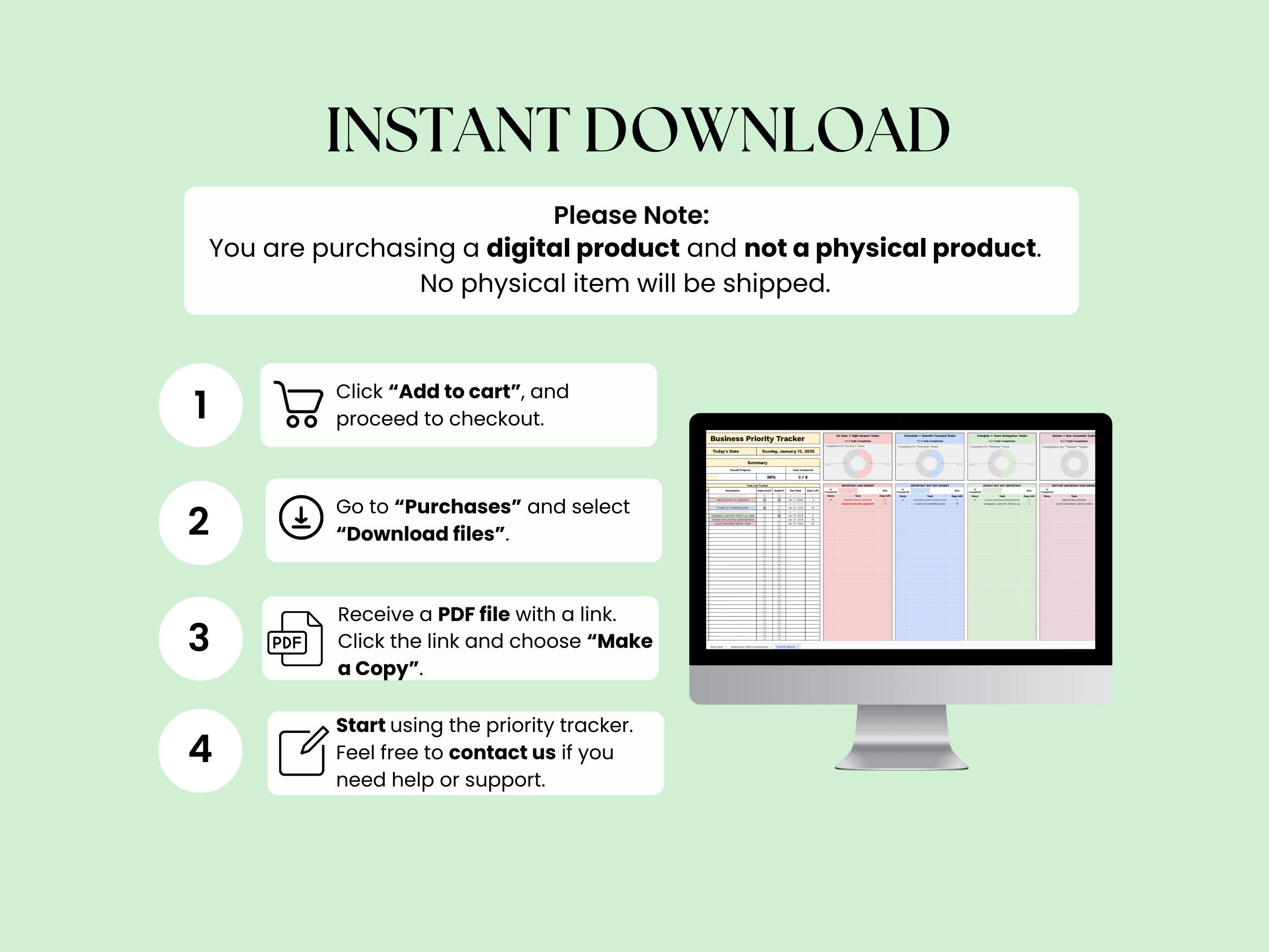 Eisenhower Matrix Google Sheet, Business Task Priority Tracker ...