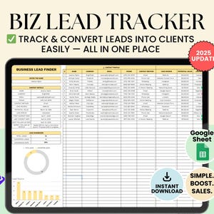 Pode incluir: Um modelo de planilha do Google Sheet para rastrear leads de negócios. A planilha inclui colunas para nome, empresa, perfil de contato, telefone, métodos de contato, fonte do lead, valor potencial e notas do lead. O modelo também inclui uma seção de resumo de leads com um gráfico de pizza e um gráfico de barras.