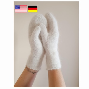 Patrón de tejido de mitones de angora: Calentadores de muñeca fáciles de estilo vintage (patrón PDF)