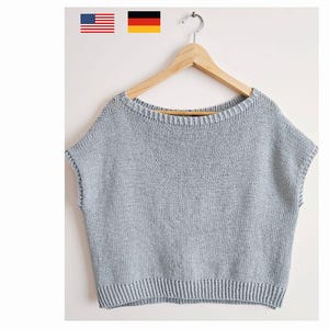 Basic knit Sleeveless Top Pattern: Beginner Summer Blouse (PDF Download, S-XL)