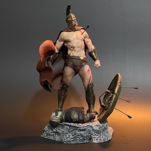 Hand Painted 300 Spartan Leonidas Statue Handpainted Sculpture with Exquisite Detail