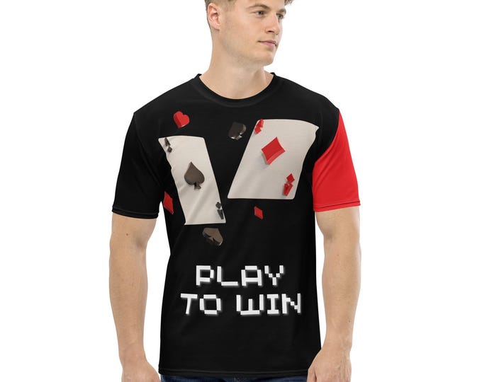Men's T-Shirt with Ace of Spade and Ace of Diamond Design