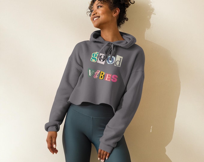 Bohemian Vibes Crop Hoodie - Comfy & Stylish Top for a Positive Mood