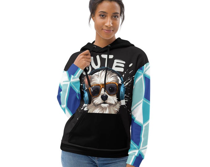 Cute Puppy Graphic Unisex Hoodie - Trendy Dog Lover Sweatshirt