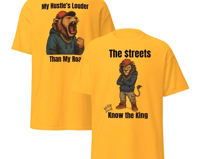 Street Lion Hip Hop Graphic Tee – Unisex Classic T-Shirt, Urban Style Animal Shirt, Lion Streetwear, Bold King of the Jungle Art Tee