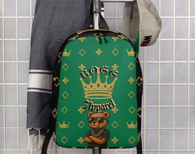 Boss Apparel Cool Bear Backpack – Urban Streetwear Bag, Dope Graphic Backpack, Trendy Minimalist Style for School or Travel