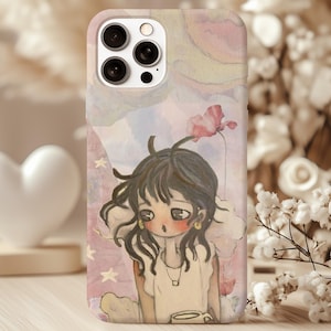 Aesthetic Aya Takano Phone Case, Japanese Art, Kawaii Anime iPhone Case 16 15 14 13 12 Pro Max, Samsung Galaxy S25 S24, Pixel 9 Pro Case