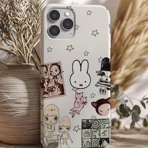 Minimalist Miffy/Yoshitomo Nara Phone Case, Iphone 16 15 14 13 12 11 X Pro Max, Kawaii, Samsung Case, Anime Phone Case, Cute Japanese Art