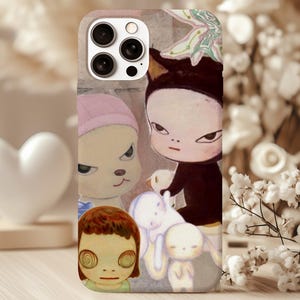 Yoshitomo Nara Collage Phone Case, Iphone 16 15 14 13 12 11 X 8 7 Pro Max Case, Samsung Case, Kawaii, Anime Phone Case, Cute Japanese Art