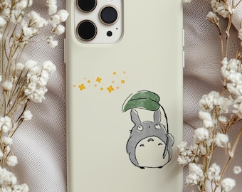 Leaf Umbrella Totoro Phone Case | Studio Ghibli Gift for iPhone, Samsung, Pixel (Magsafe Available)
