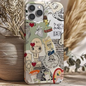Yoshitomo Nara/Miffy Scrapbook Collage Phone Case, Iphone 16 15 14 13 12 11 Pro Case, Samsung Case, Anime Phone Case, Kawaii Japanese Art