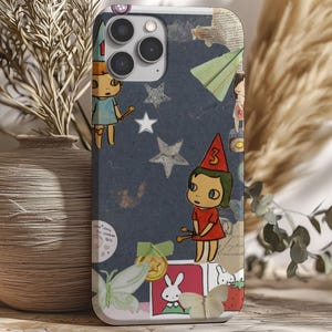 Miffy/Yoshitomo Nara Collage, Kawaii Phone Case, Iphone 16 15 14 13 12 11 X Pro Max, Samsung Case, Anime Merch, Cute Japanese Art Phone Case