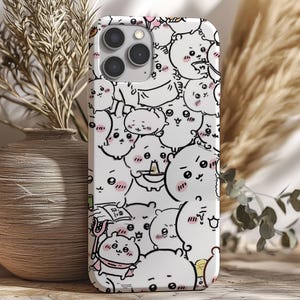 Chiikawa Collage Phone Case, iPhone Case 16 15 14 13 12 Pro Max, Samsung Galaxy S25 S24 S22 Plus Ultra, Pixel 9 Pro, Kawaii Tough Phone Case