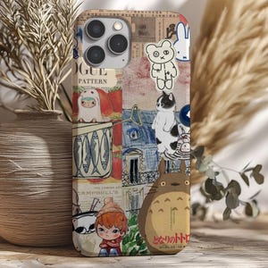 Kawaii Collage Phone Case, iPhone 16 15 14 13 12 11 Pro Max, Samsung Galaxy S24 S23 S22 S21, Miffy, Totoro Case, Anime Fan Gift, Iphone Case