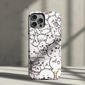 Chiikawa Collage Phone Case, iPhone Case 16 15 14 13 12 Pro Max, Samsung Galaxy S25 S24 S22 Plus Ultra, Pixel 9 Pro, Kawaii Tough Phone Case