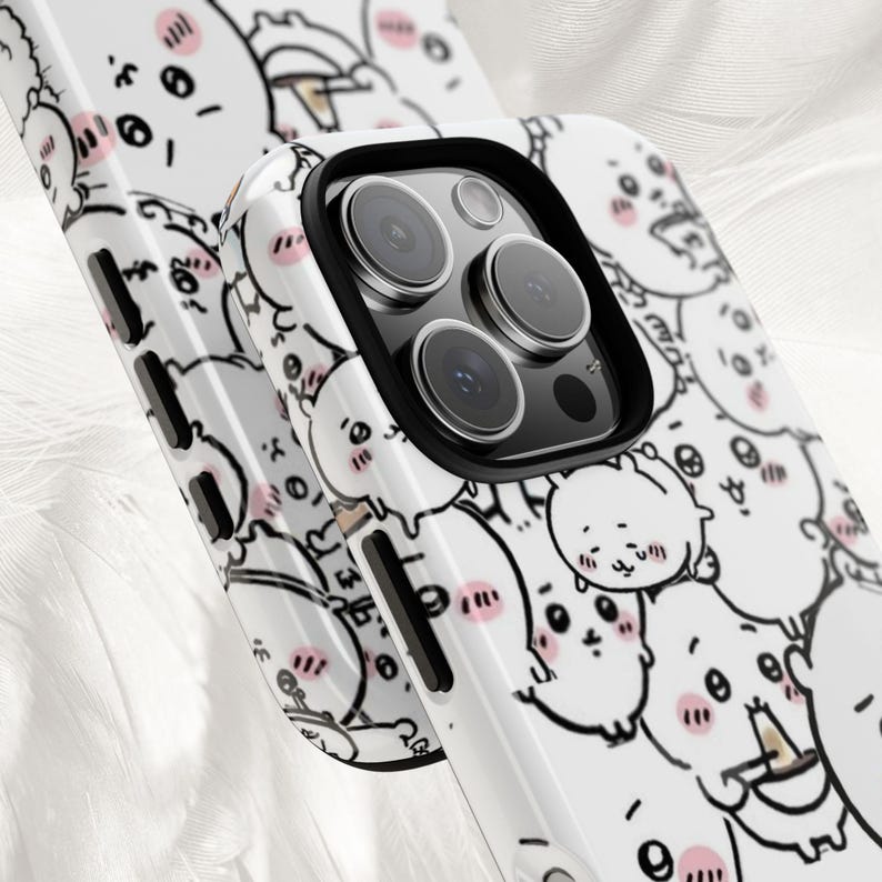 Chiikawa Collage Phone Case, iPhone Case 16 15 14 13 12 Pro Max, Samsung Galaxy S25 S24 S22 Plus Ultra, Pixel 9 Pro, Kawaii Tough Phone Case