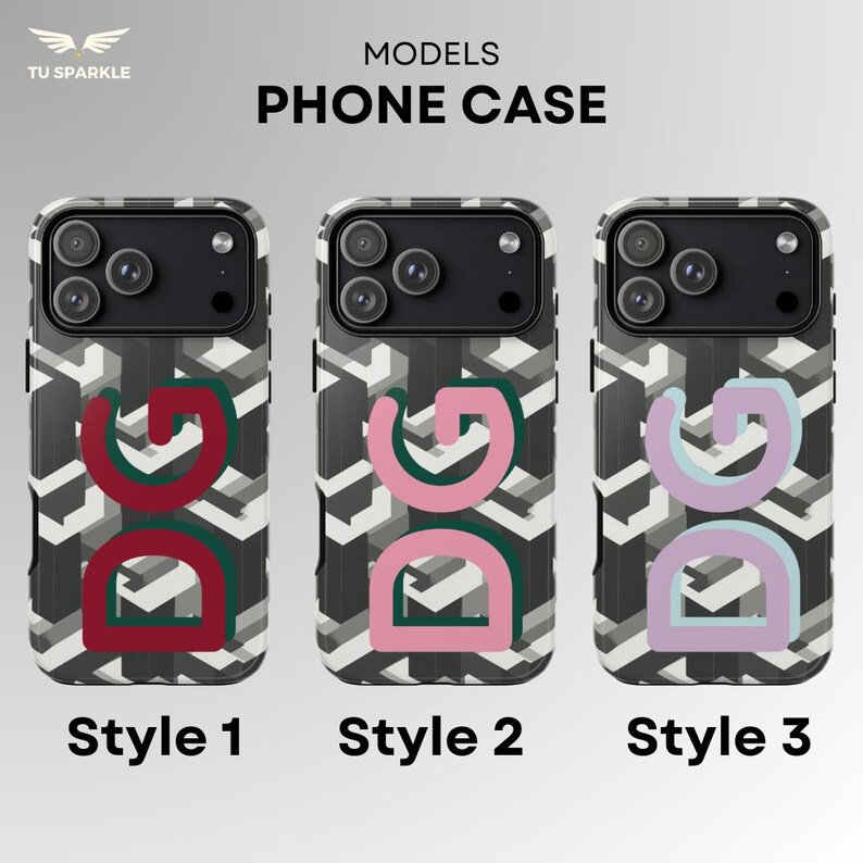 Personalized Monogram Phone Case: iPhone, Samsung & Pixel | Geometric Custom Initials (MagSafe Available)
💎 Your phone is part of your everyday life — make it yours.
This personalized monogram phone case features a bold geometric pattern and customizable initials designed to stand out. Inspired by modern luxury patterns, it brings a designer-style identity to something you carry every day.