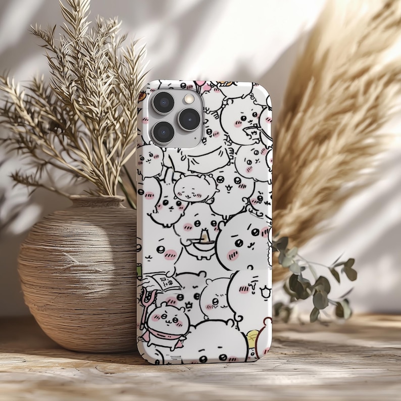 Chiikawa Collage Phone Case, iPhone Case 16 15 14 13 12 Pro Max, Samsung Galaxy S25 S24 S22 Plus Ultra, Pixel 9 Pro, Kawaii Tough Phone Case