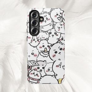 Chiikawa Collage Phone Case, iPhone Case 16 15 14 13 12 Pro Max, Samsung Galaxy S25 S24 S22 Plus Ultra, Pixel 9 Pro, Kawaii Tough Phone Case