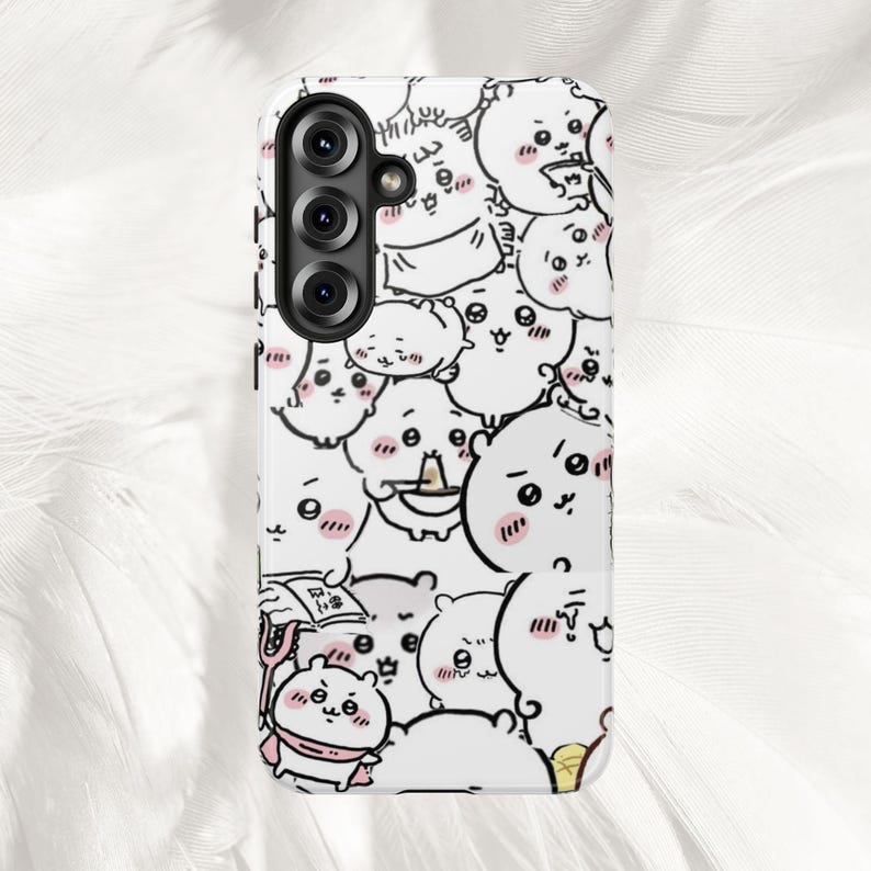 Chiikawa Collage Phone Case, iPhone Case 16 15 14 13 12 Pro Max, Samsung Galaxy S25 S24 S22 Plus Ultra, Pixel 9 Pro, Kawaii Tough Phone Case