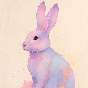 Watercolour Rabbit Abstract