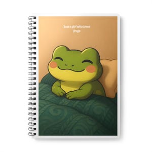 Whimsical Frog Notebook, Just a Girl Who Loves Frogs, Journal for Kids, Cute School Supplies, Gift for Frog Lovers, A5 Wirobound Design