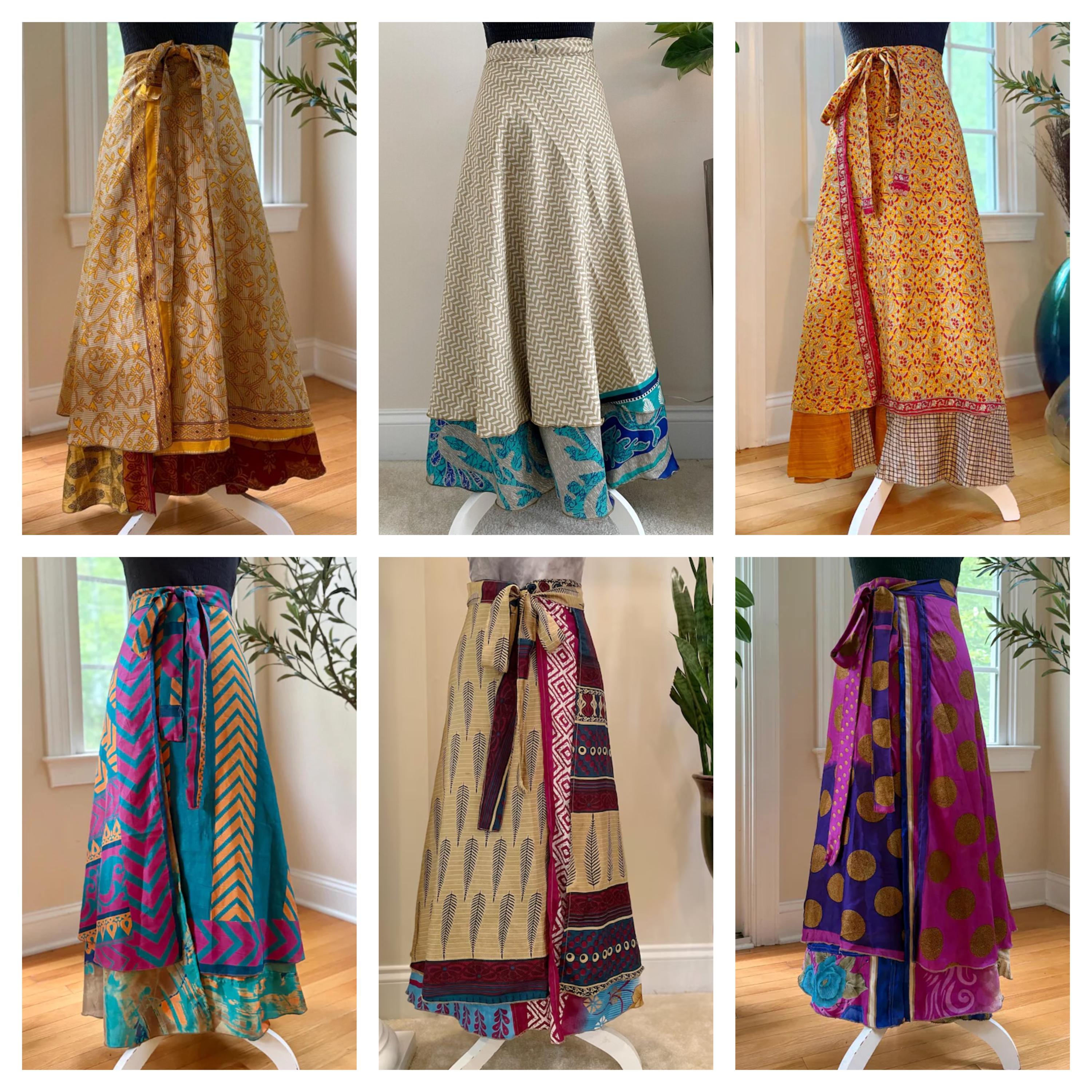 Prêt Fabriqué Sari/ Sari Coton Jupon (Taille Libre ) Neuf