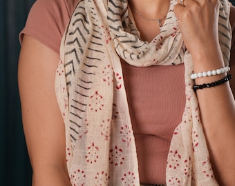 Boho Cotton Hand Block Printed Scarf