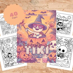 Spooky Summer Coloring Book, Summerween Coloring Pages, Spooky Cute Summer Party, Kids Summer Activity Book, Cute Spooky Holiday Coloring