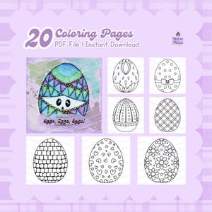 Easter Egg Coloring Book Printable | Geometric Patterns for Kids | Spring Activity PDF Ages 3–6 Toddler Preschool Kindergarten