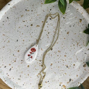 Handmade Polymer Clay Necklace – Floral Necklace – Unique Jewelry – Boho Necklace – Nickel Free – Gift for Women