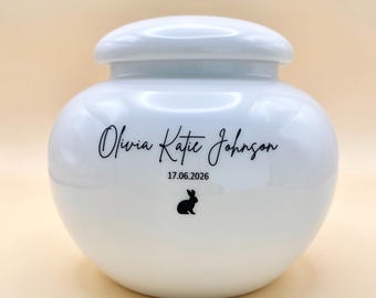 Medium Infant Urn for Ashes | Personalised Ceramic Memorial Urn for Baby