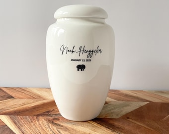 Medium Talhas Baby Urn for Ashes | Personalised Ceramic Infant Memorial Urn