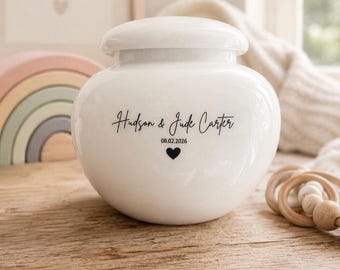 Large Twin Baby Urn for Ashes | Personalised Ceramic Memorial Urn