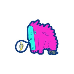 Mr Monk Sticker, street art, streetwear, graffiti, ogarth, skateboard decal, line art, skater, skateboard style