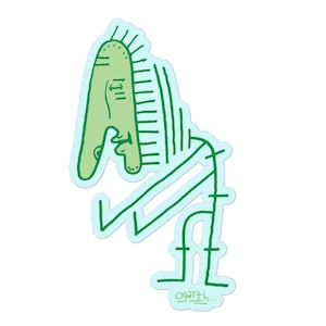 Mr Nose Sticker, street art, streetwear, graffiti, ogarth, skateboard decal, line art, skater, skateboard style